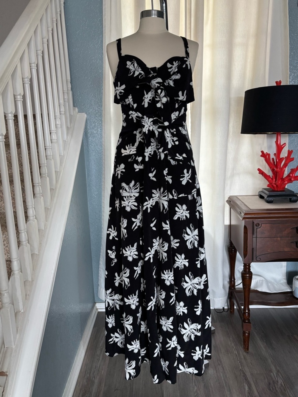 Viva Vena Black & White Floral Maxi Dress